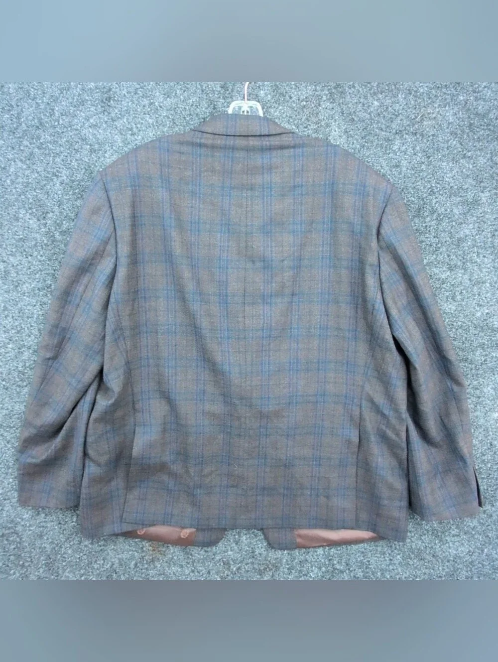 Ralph Lauren Black Label Blazer Mens 50 Gray Blue Check Wool Sport Coat Jacket